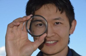 Kenneth Chau, University of British Columbia, is excited about the newly published research that explains how he and his colleagues developed a negative-index material that can be sprayed onto surfaces and act as a lens Credit University of British Columb