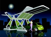 Greek architec Anestis Papaemanouil won the design competition for a one-car solar charging station with TWITT, a structure that features PV panels with daylighting and LED illumination
