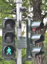 Camera-operated pedestrian crossing signal light