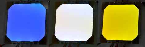 Colour-tunable OLEDs with an active area of 60 cm