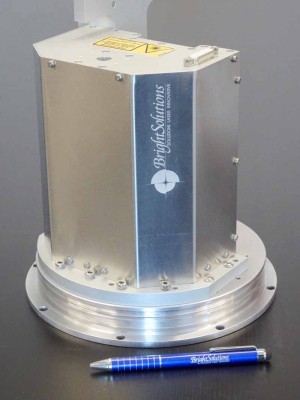 The custom MOPA laser source developed by Bright Solutions Srl, integrated into the underwater housing.