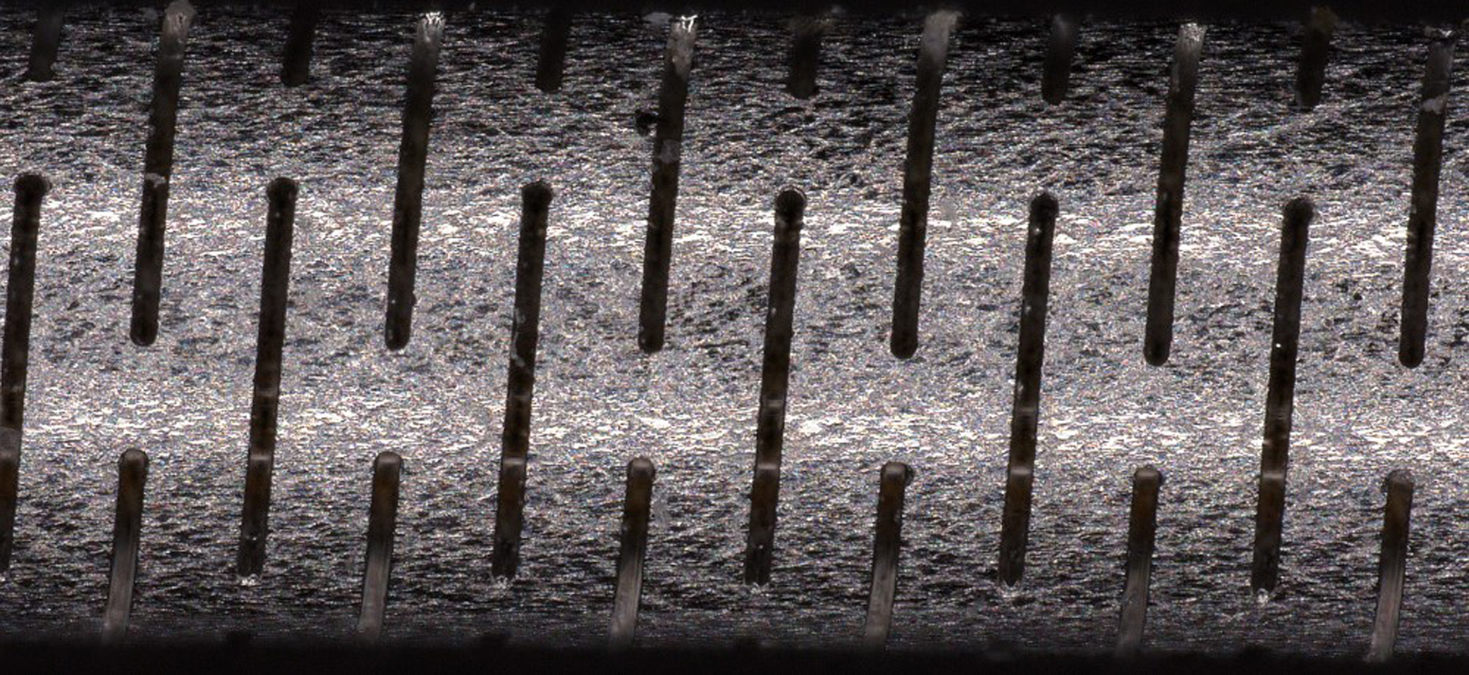 The image shows an example of a laser-cut hypotube (LCHT) being measured with a digital microscope. This image was taken at 200x magnification.