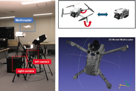 Model-tracking 3D-DIC vibration measurement setup (photo courtesy of Hiroshima University)