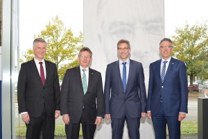 From left to right Peter R Manolopoulos Member of the Management Board of the Schunk Group, Roland Mandler Managing Director OptoTech, Jens Schfer Managing Director OptoTech and Dr Arno Roth CEO Schunk Group From left to right Peter R Manolopoulos Member of the Management Board of the Schunk Group, Roland Mandler Managing Director OptoTech, Jens Schfer Managing Director OptoTech and Dr Arno Roth CEO Schunk Group
