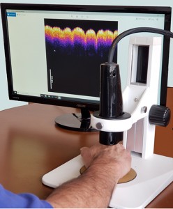 The virtual biopsy prototype device can distinguish between healthy skin and different types of skin lesions and carcinomas Image by Rutgers University The virtual biopsy prototype device can distinguish between healthy skin and different types of skin lesions and carcinomas Image by Rutgers University