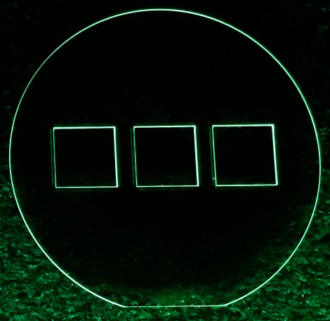 3D laser scanning confocal microscope image of a sapphire wafer (450 microns thick). A square feature was machined in the wafer with an ultrafast laser while controlling the AOI with the Hybrid Hexapod. The result is a wall taper angle of less than 0.5 de