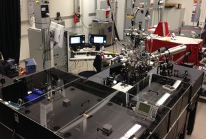 View of the laser amplifier and deposition chamber