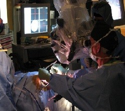 Neurosurgeon with Nuvu Camera Neurosurgeon with Nuvu Camera