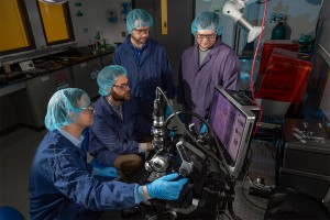 Researchers from RITs Future Photon Initiative in collaboration with Air Force produced the Department of Defense first ever fully integrated quantum photonics wafer