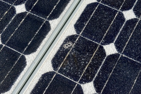 hail causes crack in solar panel