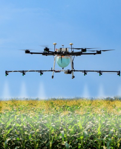 drone over farm