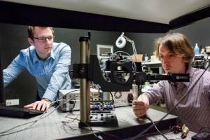 Laser-Based Non-Line-of-Sight Imaging Technology Graduate student David Lindell and Matt OToole, a post-doctoral scholar, work in the lab Image credit LA Cicero