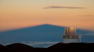 Sunrise-illuminated Subaru Telescope and shadow of Mauna Kea - Copyright Subaru Telescope Sunrise-illuminated Subaru Telescope and shadow of Mauna Kea - Copyright Subaru Telescope