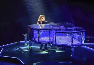 Lady Gaga on her laser piano Lady Gaga on her laser piano