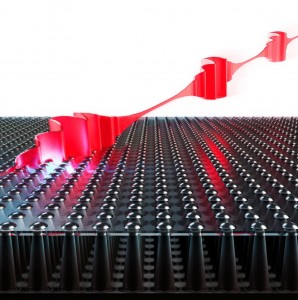 Artists redering of the intraction of single incident photon pulsesand a tapered semiconductor nanowire array photodetector Image credit Quantum Photonic Devices Lab, Institute for Quantum Computing Artists redering of the intraction of single incident photon pulsesand a tapered semiconductor nanowire array photodetector Image credit Quantum Photonic Devices Lab, Institute for Quantum Computing