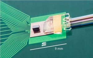 Photograph of the TSV-assisted FinFET CMOSSi photonics transceiver prototype Photograph of the TSV-assisted FinFET CMOSSi photonics transceiver prototype