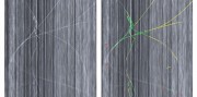 Recording of a fiber bundle on a carbon fiber carpet Left Original image Right Segmented defect