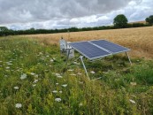 One of the new solar-powered automated monitoring of insect AMI traps at a farm in East Northamptonshire CREDIT UKCEH