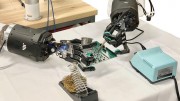 An early prototype of robotic hands soldering CREDIT Dr Cynthia HipwellTexas AM University