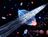 An ultra-short flash of light breaks the bond between the electron red and the hole blue, enabling research on charge-transfer processes in atomically thin semiconductors CREDIT Lukas Kroll, Jan Philipp Bange, Marcel Reutzel, Stefan Mathias Science Advanc