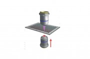 Scanning the laser beam in an optical objective could allow applications for high-throughput experimentation, to scope reaction conditions, which generate nanomolar quantities of the desired compound in minuscule volumes for example, 1l arrayed across a m